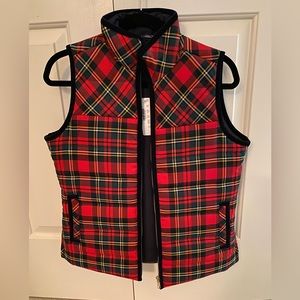 NWT J. Crew XS Tartan Plaid Puffer Vest